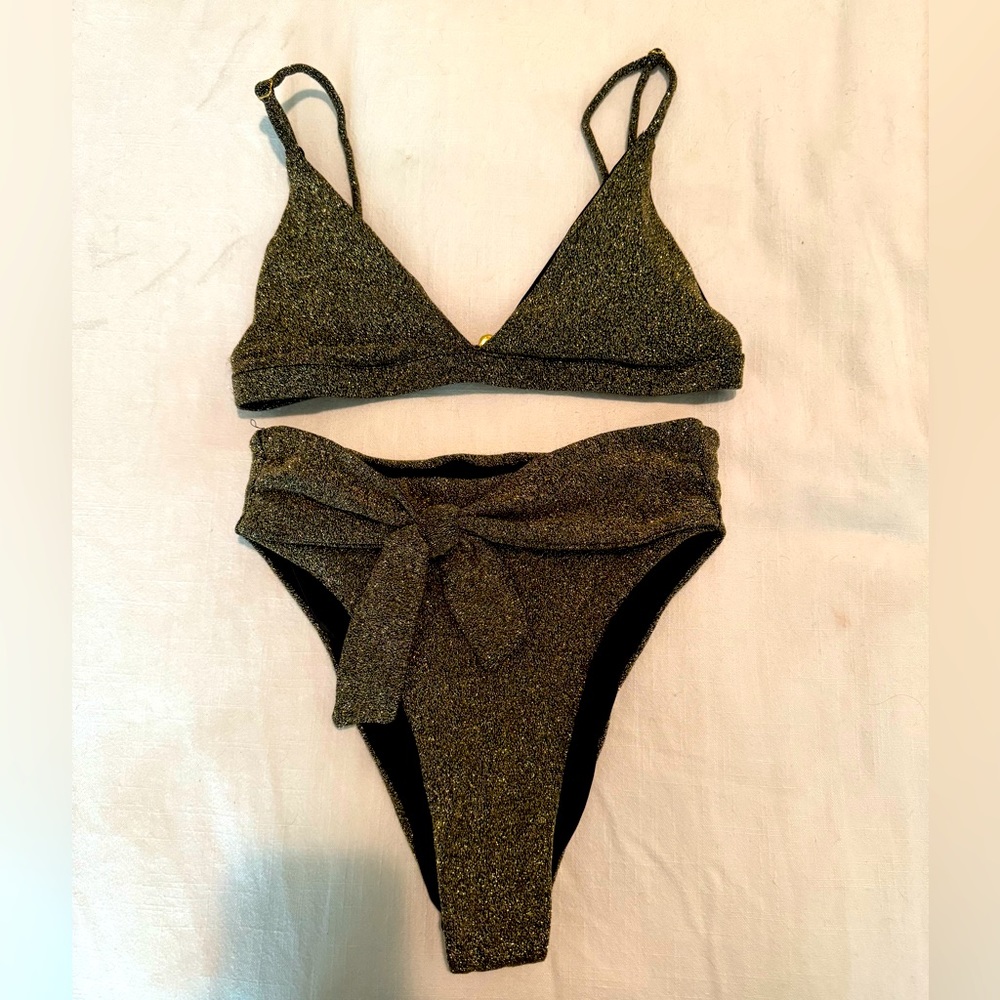 SOAH gold metallic bikini- Large